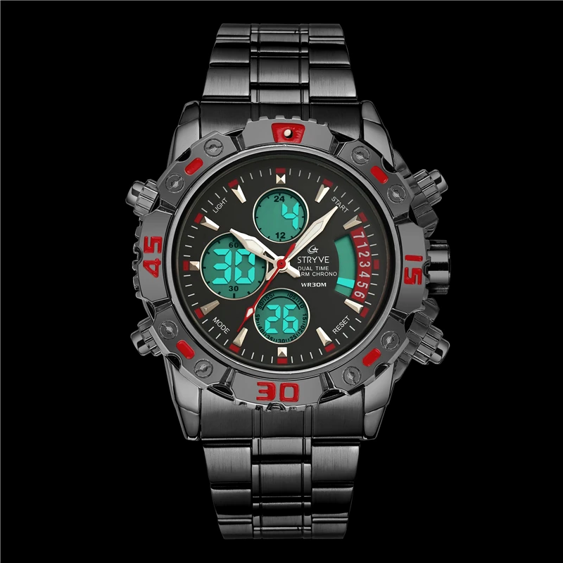 Брендовые Hombre Relojes STRYVE для мужчин часы Военная Униформа непромокаемые светодиодные цифровые спортивные мужские часы мужские наручные relogio masculino