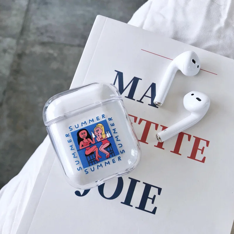 Жесткий чехол с мультяшным рисунком для Apple AirPods беспроводных Bluetooth наушников