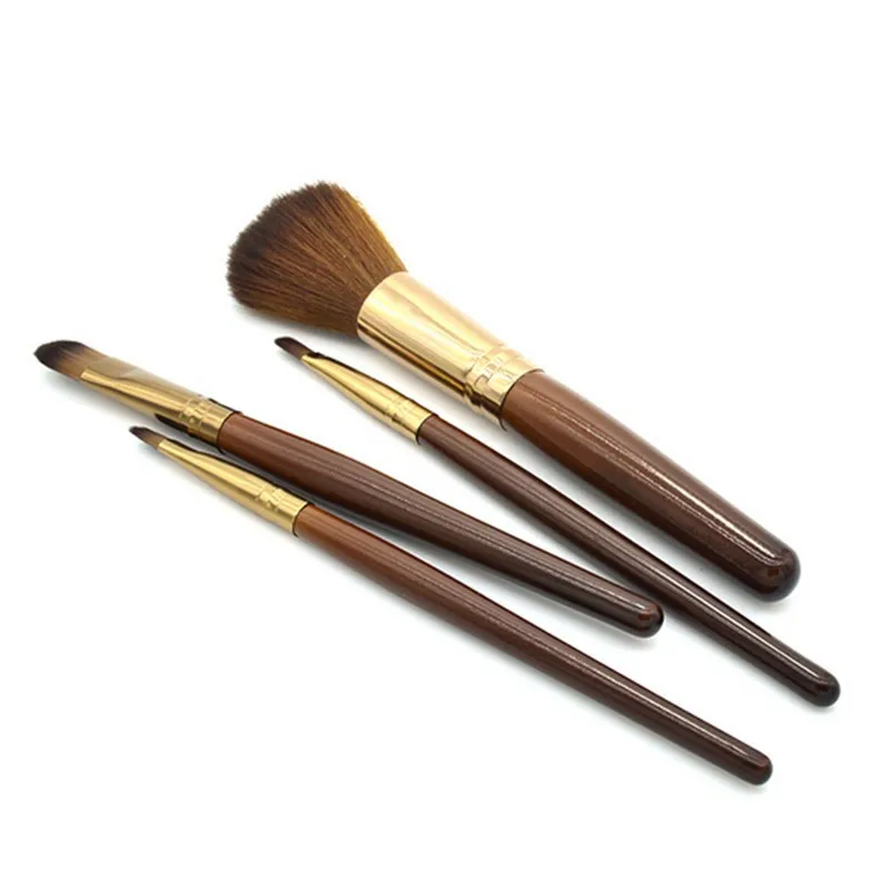4pcs Mini Makeup brush Set Coffe color Cosmetics Kit de pinceis de maquiagem high-end Make up Tool Hair Foundation Brushes Kit