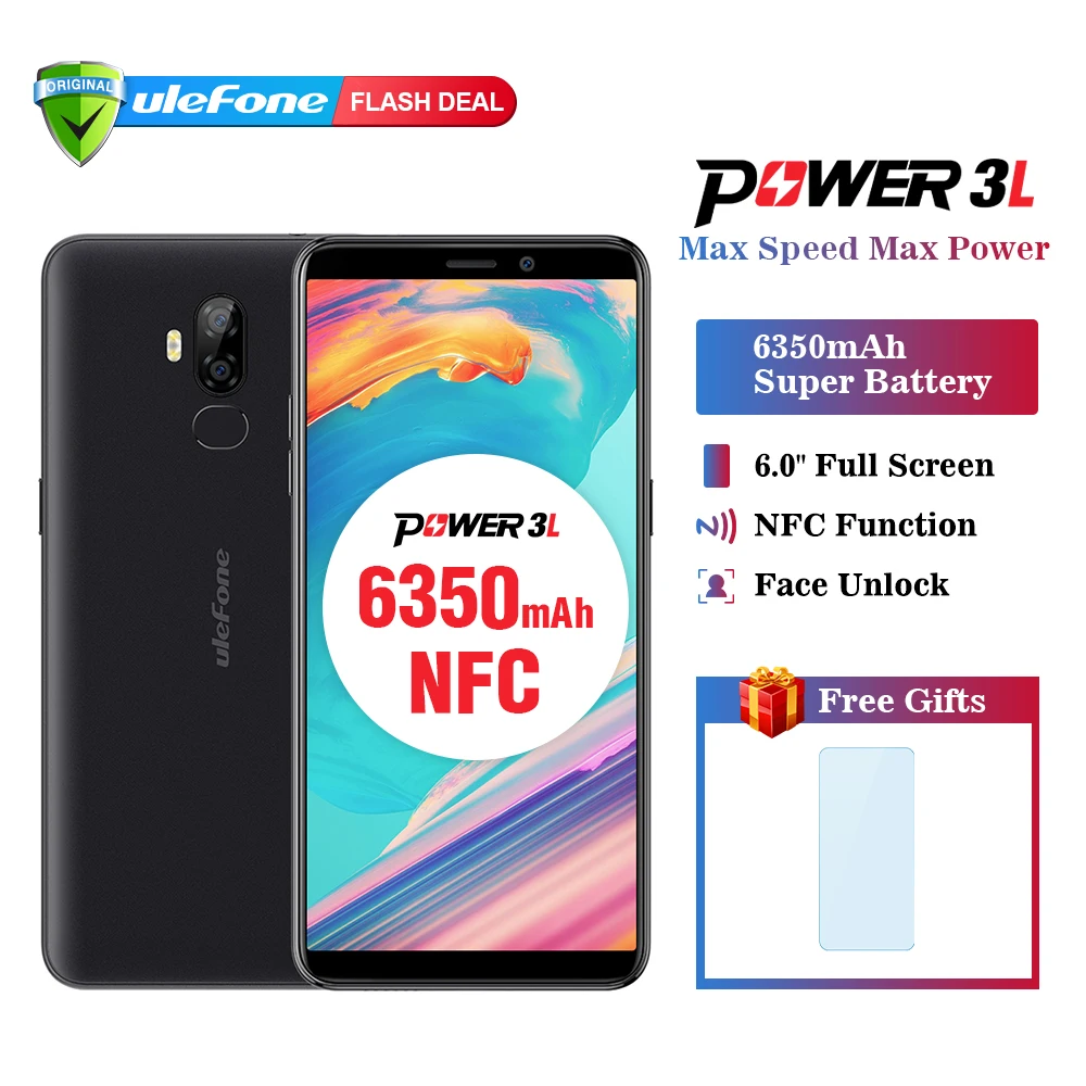 Ulefone Power 3L смартфон с 5 дюймовым дисплеем четырёхъядерным процессором MTK6739 ОЗУ 2 Гб