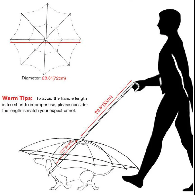 Съемный прозрачный домашние животные собака зонтик дождь ходить буксировочный трос собака ведет Водонепроницаемый Pet плащ дождь Шестерни Защита подходит