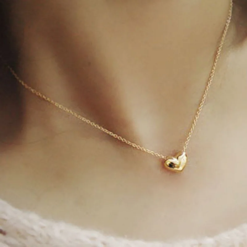 Necklace for Women Fashion Elegant Tiny Heart Choker gold Silver Necklace Small Love Necklace Pendant on neck Bohemian Chocker Fashion Jewelry