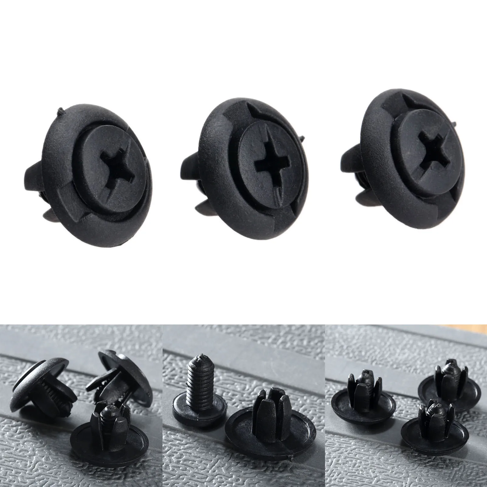 50x AUDI 8 mm Parachoques /& Protección Contra Salpicaduras Plástico Remache Cuerpo Panel Retención Recortar Clips