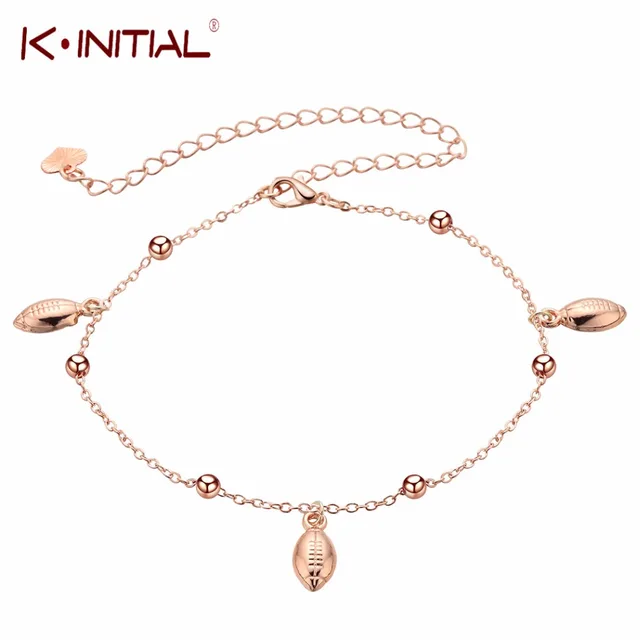 New Baseball Pendant Anklet Sports Team Fans Football Charm Bracelet New Baseball Pendant Anklet Sports Team Fans Football Charm Bracelet For Women Beach Jewelry Oval Foot