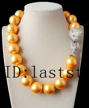 

Free Shipping ** Details about sea shell round 20mm yellow necklace 18" nature wholesale beads leopard clasp