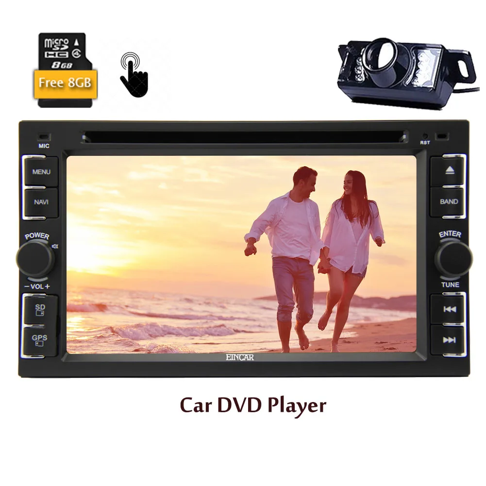 New CD DVD Player Bluetooth Stereo Double 2 Din GPS Car Radio 6.2 Inch