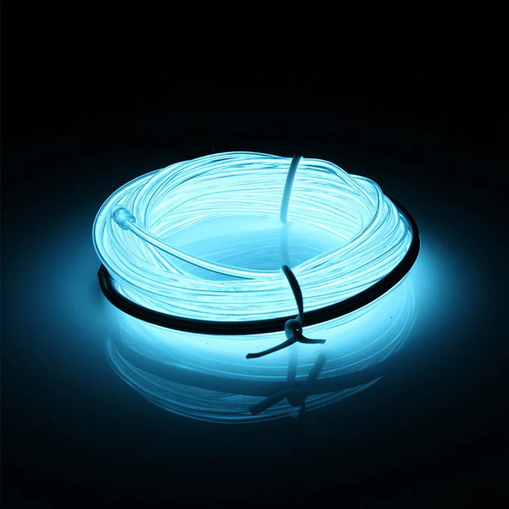 

TSLEEN 2/3/5m Flexible EL Wire LED Neon Light Tube Glow Strobing Electroluminescent Rope