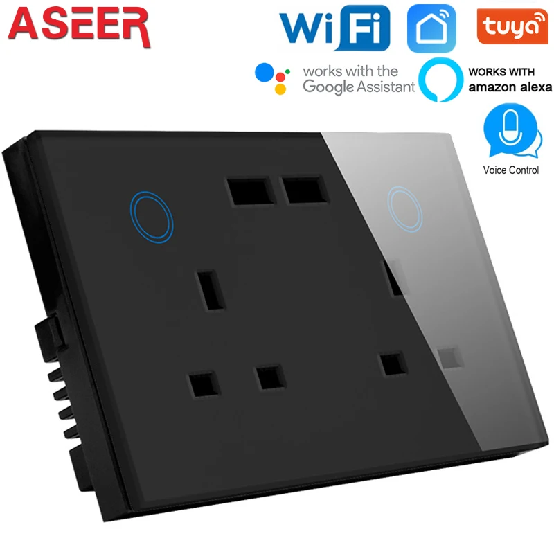 ASEER UK 13A кухонные розетки двойная USB Розетка WIFI интеллектуальная розетка с usb 2 0