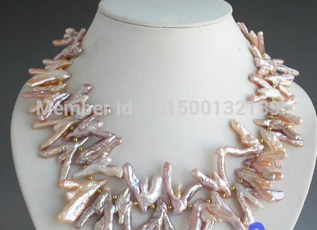 

j00433 18" 30mm pink lavender Chicken Foot baroque cultured pearl necklace NEW