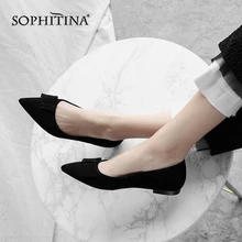 SOPHITINA/Высококачественная детская замшевая обувь на плоской подошве; пикантная однотонная женская обувь с острым носком без шнуровки; модная офисная обувь на плоской подошве; Лидер продаж; MO162