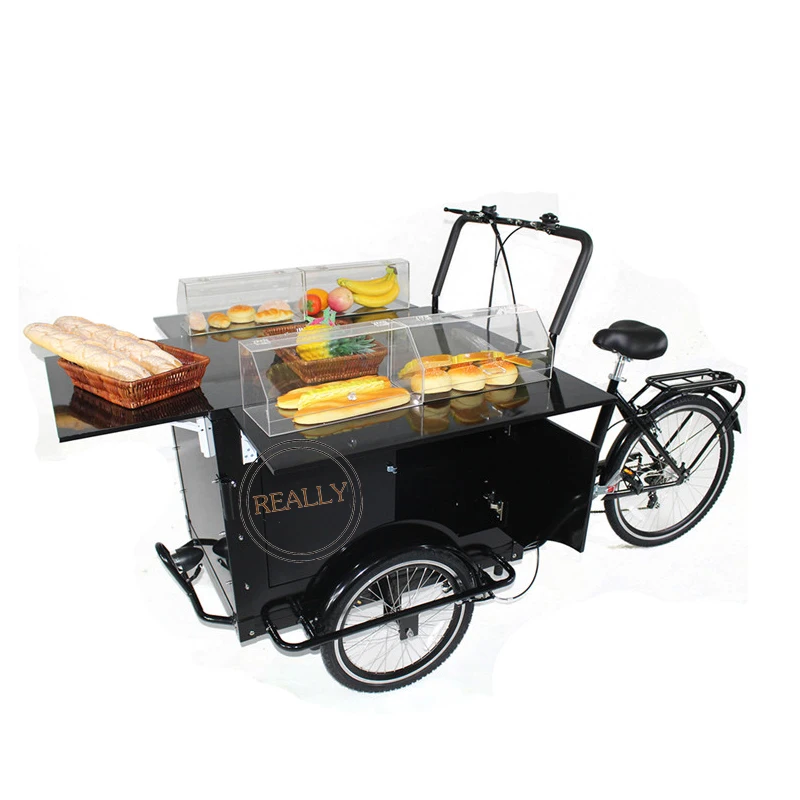 

mobile small coffee tricycle cake kiosk beer trike fast food bike with display table