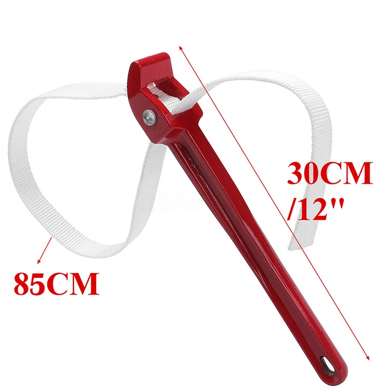 12" Adjustable Oil Filter Handle Belt Strap Wrench Titan Tool Strap Length 82cm Handle 30cm Wrench Nylon Belt Aluminium Handle