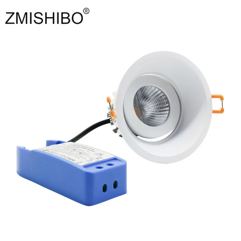 

ZMISHIBO Recessed LED Dimmable Downlights 220V 5W 10W 15W 90mm Cut Hole Round Angle Adjustable Ceiling Bedroom Lighting Fixtures