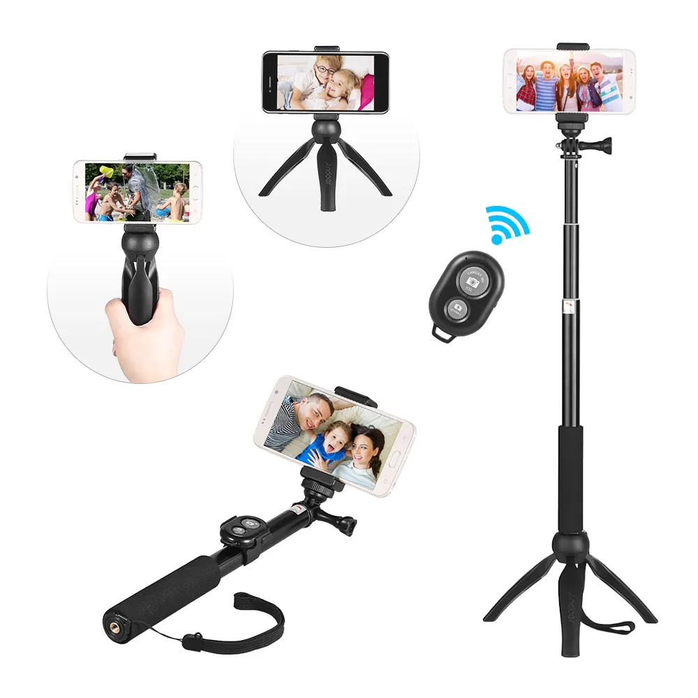 Andoer Phone Tripod Selfie Stick Phone Holder for Smartphone for Canon