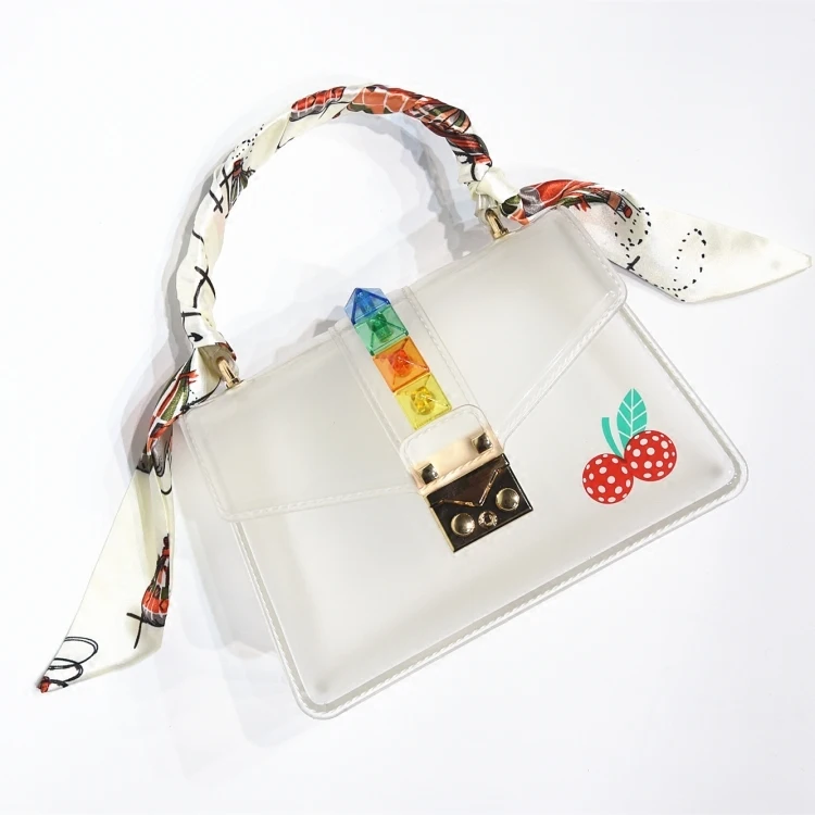 

luxury handbags women bags designer ladies handbag Arrive famous PVC Silicone jelly handbags rivets Candy color gradient crystal
