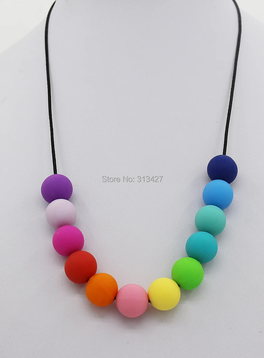 rainbow teething necklace