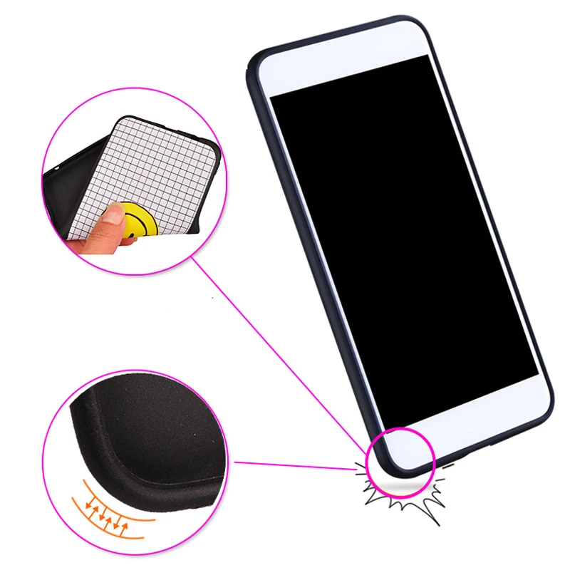 Vivo Y67 Case Cover 5.5 дюймов Черный 3D Рельеф для Y 67 Крышка Силикона Мультфильм ТПУ Case|case