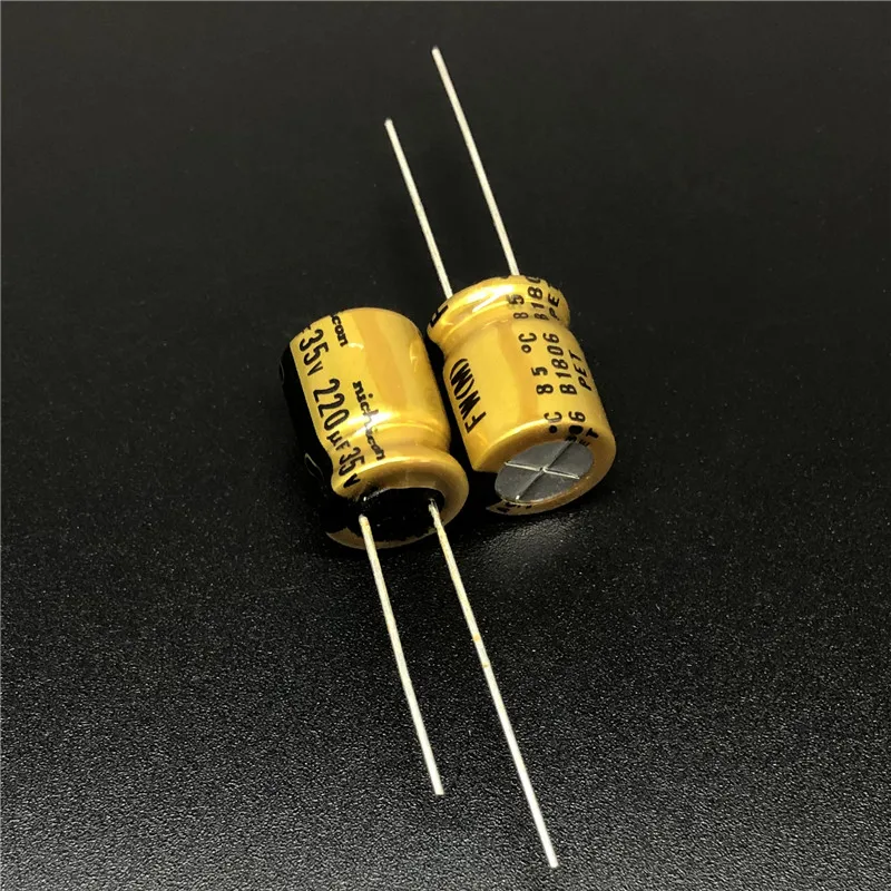 5 шт/50 шт 220мкФ 35В NICHICON FW серия 10х12 мм 35V220uF HIFI аудио алюминиевый электролитический
