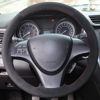 

Black Suede Car Steering Wheel Cover for Suzuki kizashi 2010