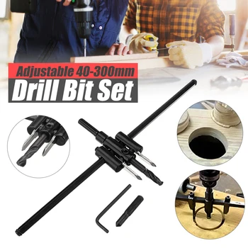

40-300mm Adjustable Circle Hole Cutter Wood Drywall Drill Bit Saw Round Blade Hole Saw Drill Bit Tools for Woodworking DIY Tool