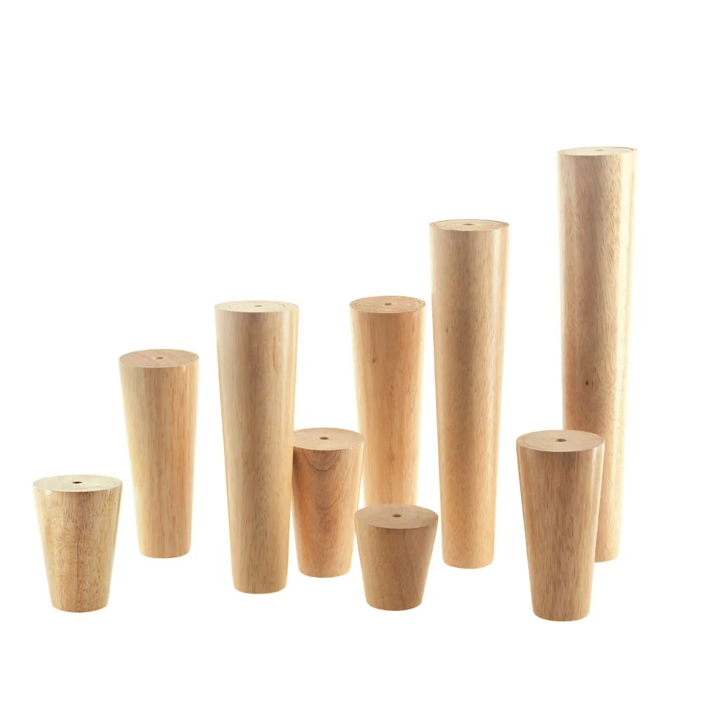 1PCS-Natural-Solid-Wood-Furniture-Leg-Cone-Shaped-Wooden-Carbinet-Table-Leg