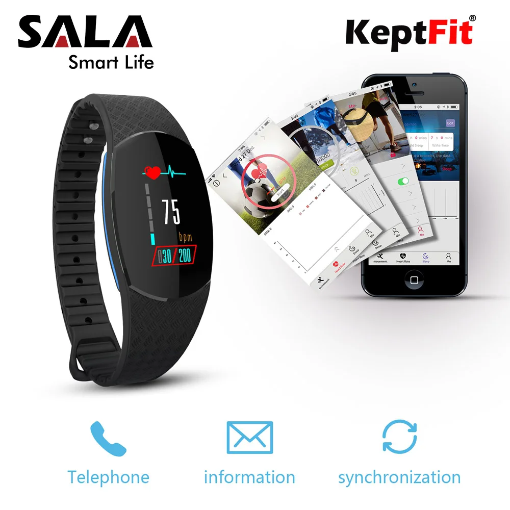 

Keptfit Smart Bracelet Fitness Tracker OLED Sleep Heart Rate Blood Pressure Monitor IP67 Waterproof Bluetooth Smart Wristbands