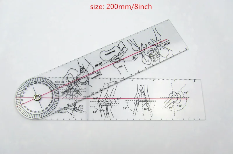 6 различных гониометра медицинская линейка пластиковый транспортир угловая линейка для различных функций можно выбрать, 1 модель/лот медицинский инструмент