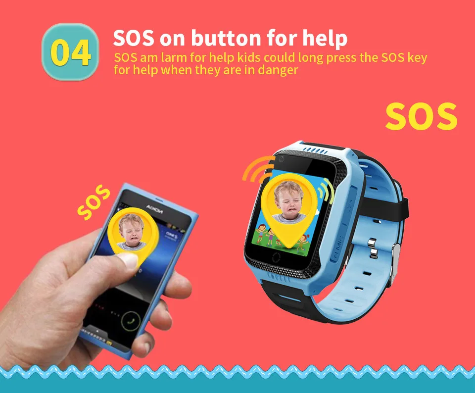 JQAIQ Kid Gps Watch Children Flashlight Camera Touch Screen Sos Call Location Smart Baby Watch For Ios Android
