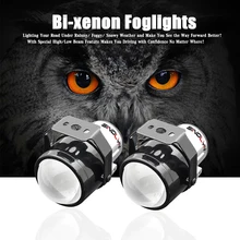 SINOLYN H11 HID Bi-xenon Fog Lights Driving Lamp Projector Lens For Car Motorcycle Low Bumper Retrofit DIY Universal Waterproof