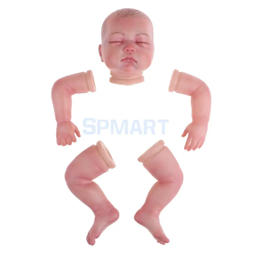 

22inch Unpainted Reborn Kits Baby Doll with Head 3/4 Arms Full Legs Soft Silicone Baby Newborn Doll DIY Making