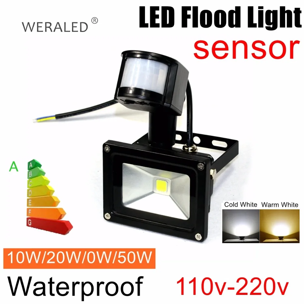 Beste Outdoor Sensor Led schijnwerper 110 V 240 V Outdoor Garden Wall Yard Pad LED Licht Waterdicht Refletor LED Flood Spotlight