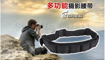 

Waterproof Adjustable Camera Waist Belt Strap Pocket to Hold Lens Bag Tripod Monopod Holder Hook Buckle 7cm Wide 80~135cm Long