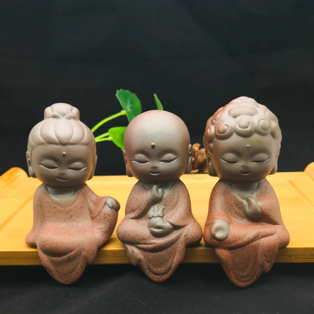 Enfeites de Barro Buda Tathagata Estátua Estatueta Monge Índia Yoga Mandala Roxo Decoração Cerâmica Artesanato Roxo Decorativo