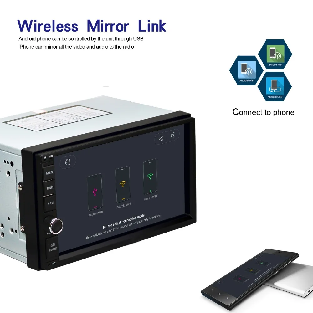 Clearance 7" Android 8.0 Quad Core 2G+16G Universal Double 2 Din no dvd Car Audio Stereo GPS Navigation Radio Kits Car Multimedia RDS 4