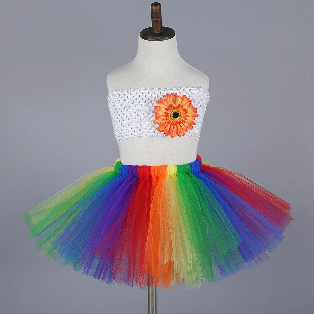 2017 Newest Baby Girl Skirt Toddler Kids Rainbow Tutu Skirts Pettiskirt
