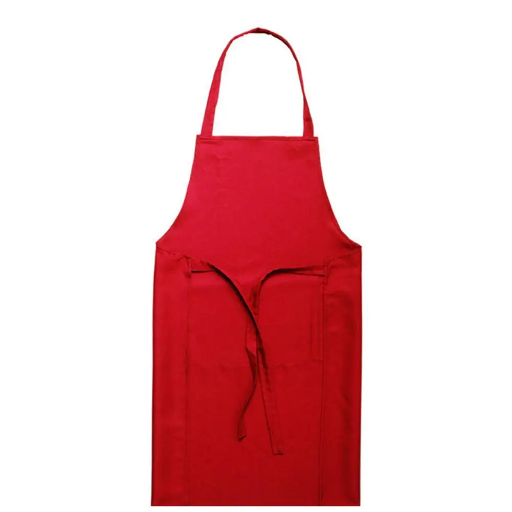 WITUSE Waterproof Red Aprons Sleeveless Cooking Women Ladies Aprons Kitchen Restaurant Hotel Adult Chef Cotton Polyester Apron