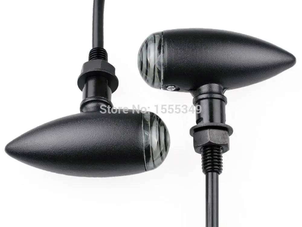 Черный поворотники «пуля» для Мотоциклов Honda Yamaha Сузуки Кавасаки BMW Harley Shadow CB GS XS KZ Z1000 Cafe Racer CBR1000F