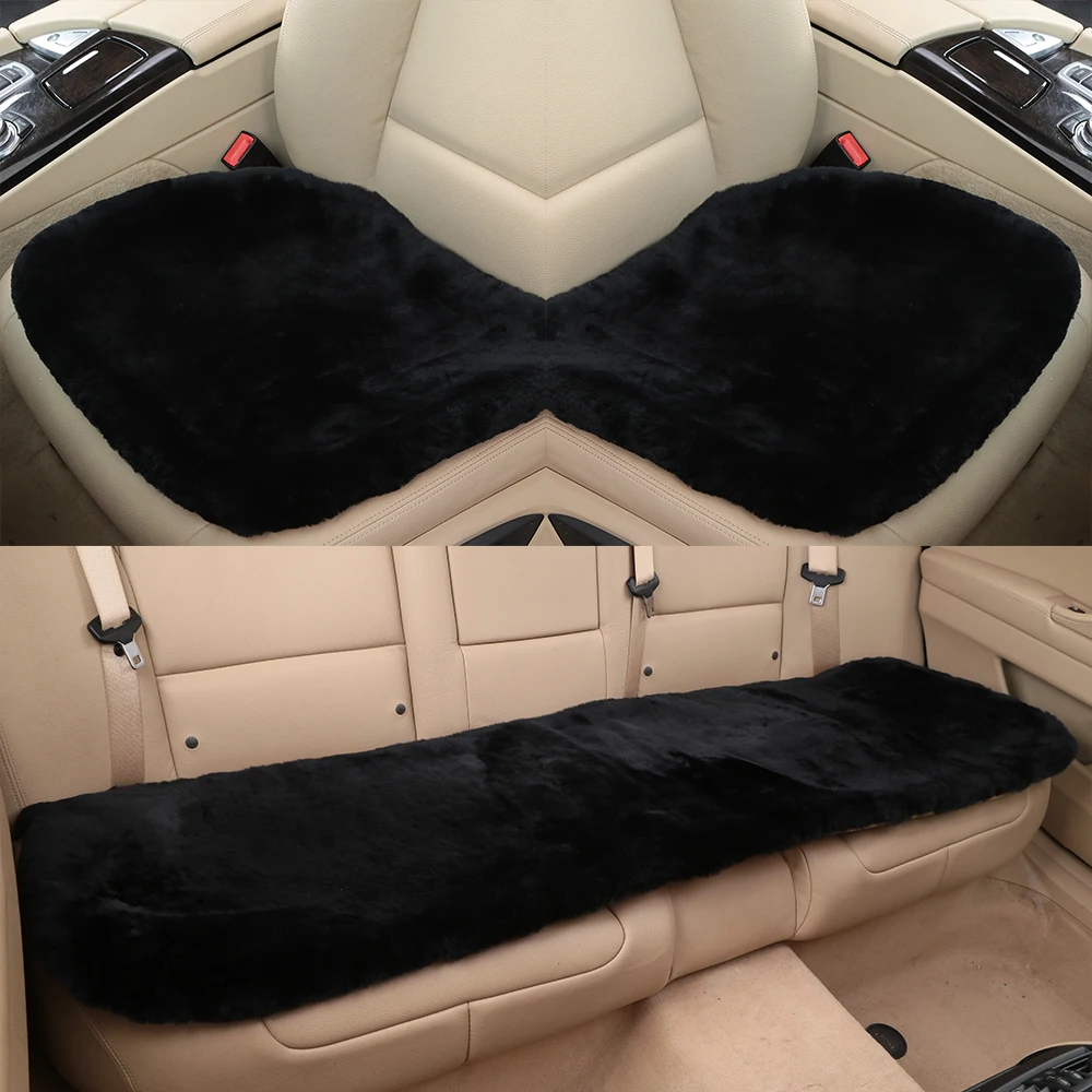 19 Inch Luxurious Natural Fur Authentic Soft Fluffy Wool Sheepskin Car