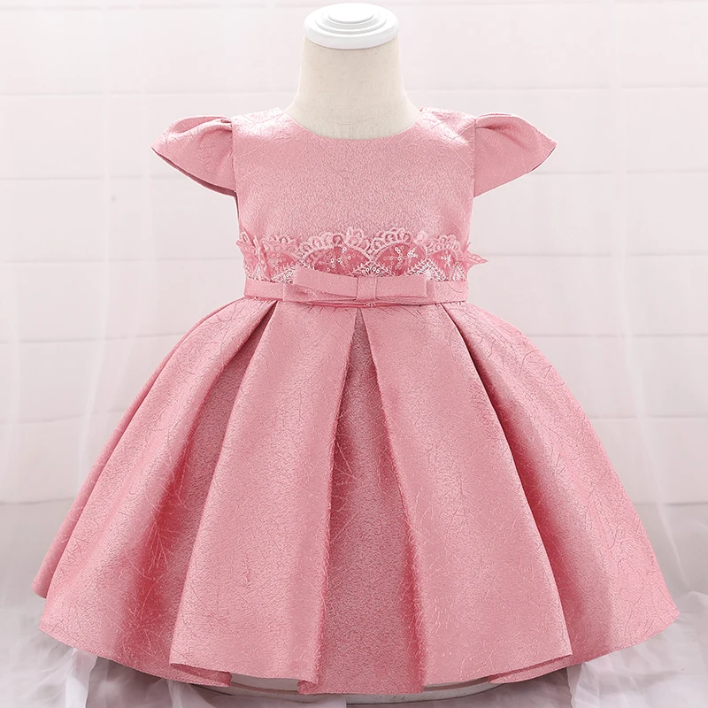 

New girls dress waist lace beaded bow dress dress suitable for 3-24 months