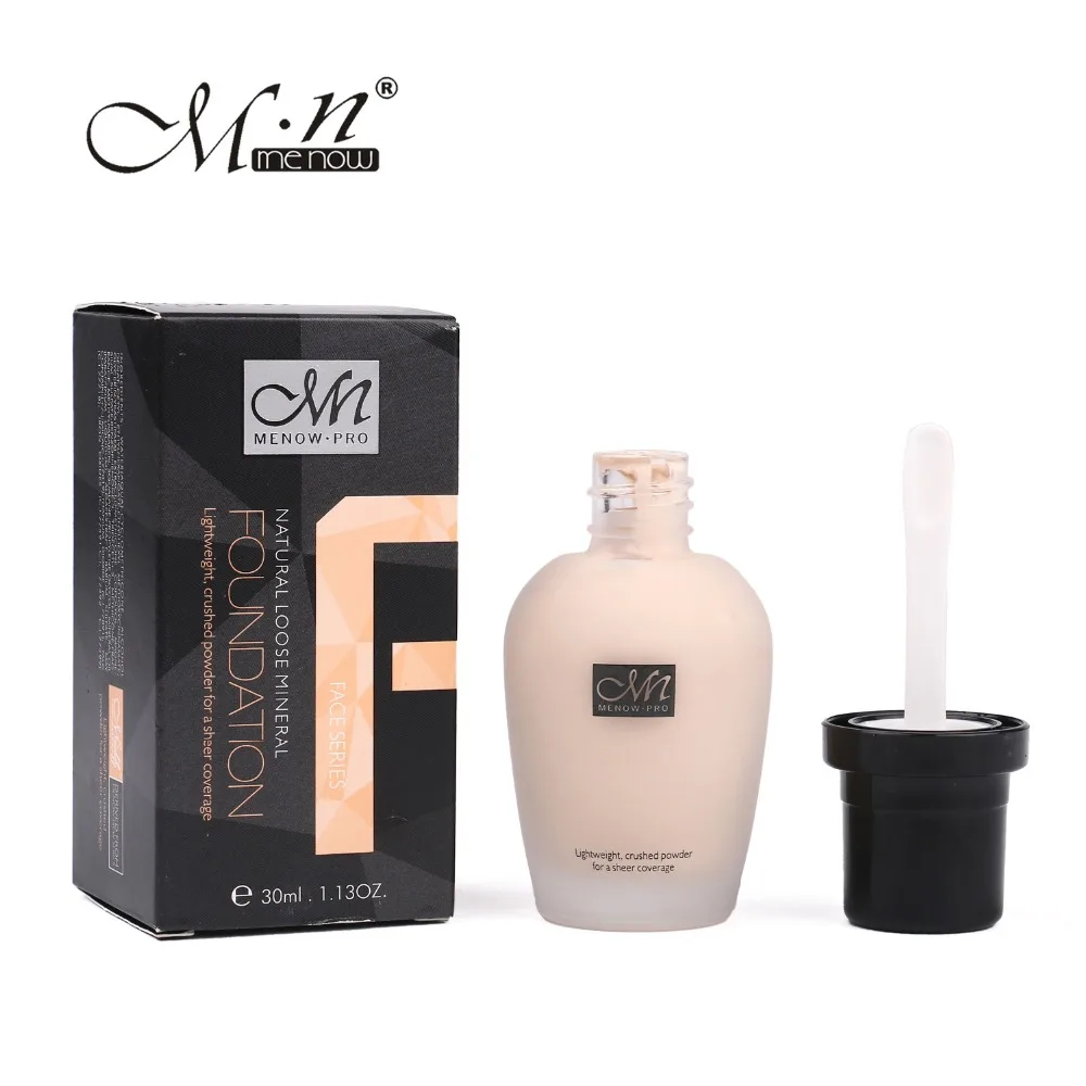 

Menow waterproof liquid foundation 10 colors natural loose mineral cream whitening moisturizering concealer covering spot MN036