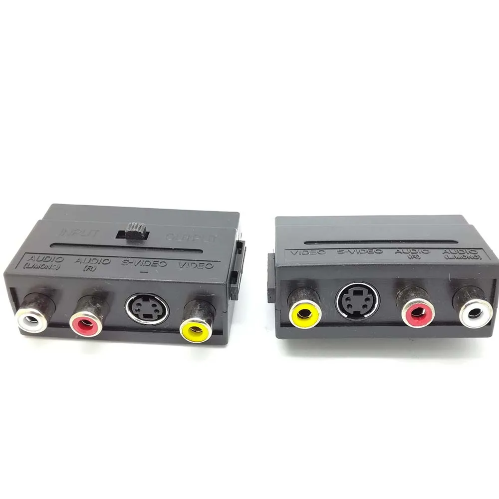 10 قطعة قسط RGB سكارت إلى 3 RCA فونو + S-فيديو أغنية في خارج التبديل AV التلفزيون محول