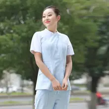 Медицинская Униформа новая тенденция весна/лето с короткими рукавами униформа медсестры униформа для салонов красоты спецодежда медицинская скрабы для женщин lxx04