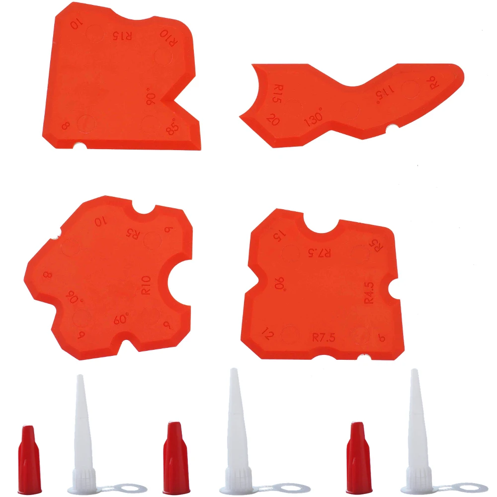 1set per Order Fladess Caulking Tool Kit Joint Sealant Rubber Grout Remover Scraper Red.Set of 4 and 3sets Nozzles Red Caps | Инструменты