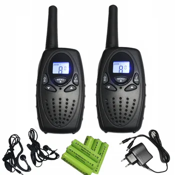 

2pc black long range radio PMR 446 talkie walkies pair T628 cb UHF ham radios interphone 1W with 2-channel monitor VOX function