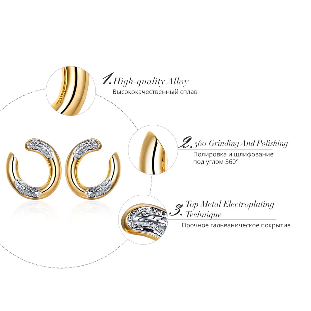 Viennois New Gold Silver Color Circle Stud Earrings For women Small Round Earrings Female Brand Fashion Earrings Jewelry