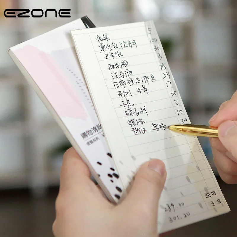 

EZONE 1PC Daily Plan Memo Pad Notebook Sticky Notes Creative Simple Pattern Office Memorandum 5 Colors Student Office Stationery