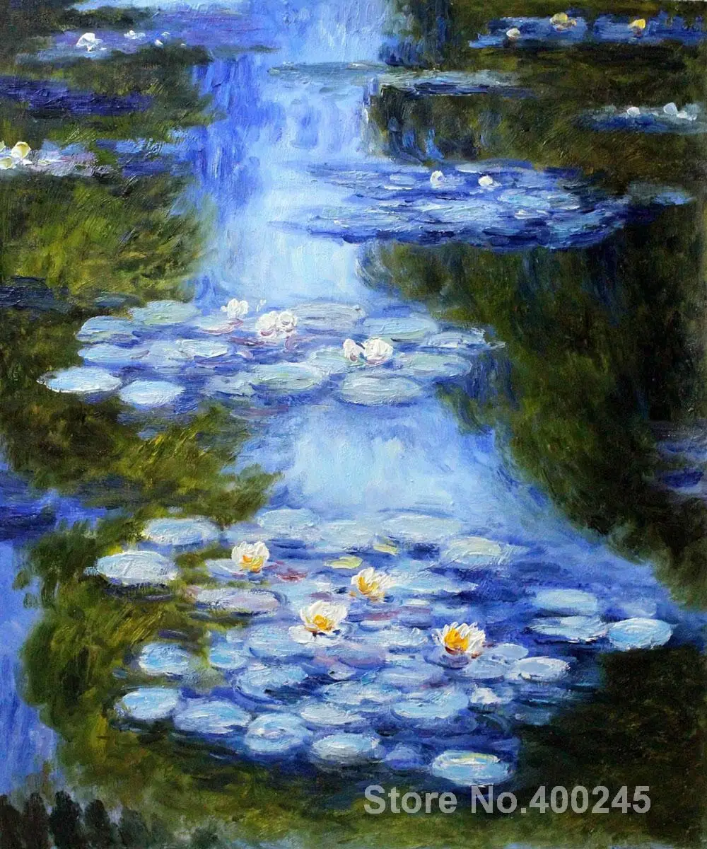 Canvas paintings Water Lilies (blue green) Claude Monet