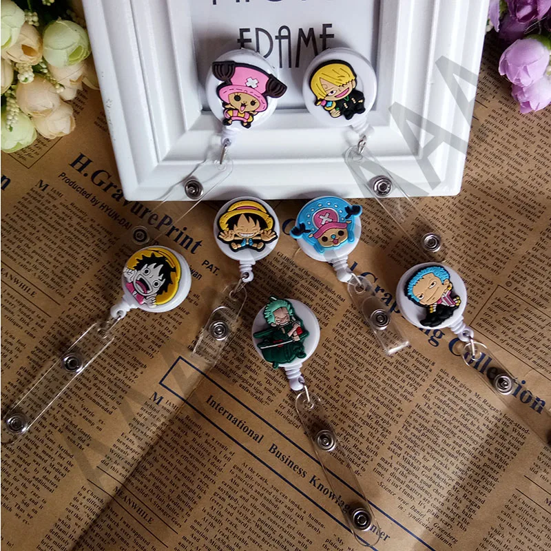 

1Pcs Cute Cartoon Retractable Badge Reel The New Student Nurse Exihibiton ID Name Card Badge Holder Office Stationery Supply