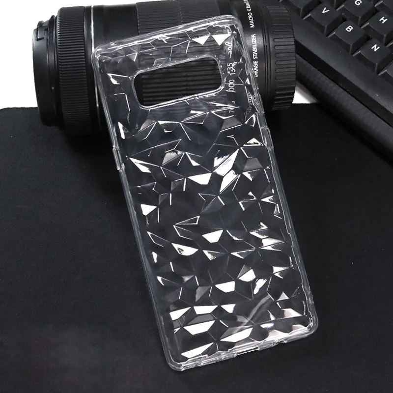 3D Diamond Pattern Slim Clear Soft TPU Case Cover on sfor Samsung S10 S10e S9 S8 Plus A5 A3 2017 A9 A7 2018 A750 A6 A8 Note 8 9  (8)