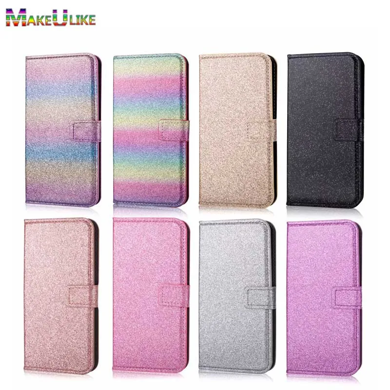 

Rainbow Wallet Case For iPhone 6 S 6S 7 8 Plus X XR XS Max 11 Pro Max Flip Cover Shining PU Leather Phone Bag Cased